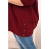 230919 2 damska bluza plus size z bavlny s ozdobnymi knofliky velikost uni barva bordo