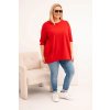 230919 4 damska bluza plus size z bavlny s ozdobnymi knofliky velikost uni barva bordo
