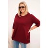 230919 damska bluza plus size z bavlny s ozdobnymi knofliky velikost uni barva bordo