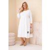 230946 1 damske bavlnene saty plus size s volany a ohrnutym rukavem velikost uni barva bila