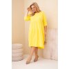 230946 7 damske bavlnene saty plus size s volany a ohrnutym rukavem velikost uni barva bila