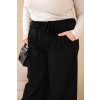 230958 11 damske kalhoty plus size s sirokou nohavici a ozdobou v pase velikost uni barva zelena