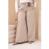 230958 4 damske kalhoty plus size s sirokou nohavici a ozdobou v pase velikost uni barva zelena