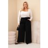 230958 9 damske kalhoty plus size s sirokou nohavici a ozdobou v pase velikost uni barva zelena