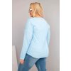 230961 2 damske tricko plus size s vystrihem do v a delsim zadnim dilem velikost uni barva modra