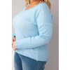 230961 3 damske tricko plus size s vystrihem do v a delsim zadnim dilem velikost uni barva modra