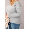 230961 7 damske tricko plus size s vystrihem do v a delsim zadnim dilem velikost uni barva modra