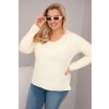 230961 8 damske tricko plus size s vystrihem do v a delsim zadnim dilem velikost uni barva modra