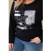 230964 1 damske tricko plus size s potiskem a delsim zadnim dilem velikost uni barva cerna