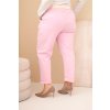 230970 3 damske bavlnene kalhoty plus size s paskem velikost xl barva ruzova svetle