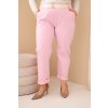 230970 damske bavlnene kalhoty plus size s paskem velikost xl barva ruzova svetle