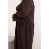 231012 3 damske saty plus size s dlouhym rukavem a narasenim v pase velikost uni barva hneda