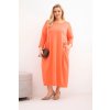 231012 5 damske saty plus size s dlouhym rukavem a narasenim v pase velikost uni barva hneda