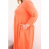 231012 7 damske saty plus size s dlouhym rukavem a narasenim v pase velikost uni barva hneda