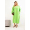231012 9 damske saty plus size s dlouhym rukavem a narasenim v pase velikost uni barva hneda