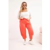 231015 13 damske kalhoty plus size s nizkym sedem a gumou v pase velikost uni barva bila