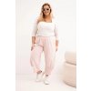 231015 17 damske kalhoty plus size s nizkym sedem a gumou v pase velikost uni barva bila