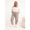 231015 24 damske kalhoty plus size s nizkym sedem a gumou v pase velikost uni barva bila