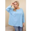 231048 2 damska bluza plus size s bavlnou kapsou a ohrnutym rukavem velikost uni barva ruzova