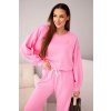 231096 damska souprava mikina s brozi teplaky velikost uni barva ruzova svetle