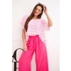 231114 damsky komplet z viskozy s trickem a sirokymi kalhotami velikost uni barva ruzova
