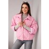 231135 1 damska jarni prosivana bunda s kvetinovym vzorem velikost uni barva ruzova
