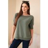 231138 damsky svetrik z viskozy s kratkym rukavem velikost uni barva zelena