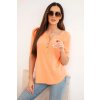 231405 damske bavlnene tricko s dlouhym rukavem a knofliky u vystrihu velikost uni barva oranzova