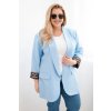 231804 damska sako plus size s podsivkou v leopardim vzoru modra velikost uni barva modra