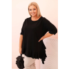 Dámské tričko Plus Size ART25196 (Velikost UNI, Barva Černá)