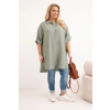 Dámská košile Plus Size 21123 (Velikost UNI, Barva Zelená)