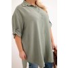 Dámská košile Plus Size 21123 (Velikost UNI, Barva Zelená)