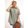 Dámská košile Plus Size 21123 (Velikost UNI, Barva Zelená)