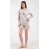 Dámské pyžamo šortky Včelky (Barva Šedá, Velikost S)