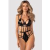 Obsessive Keira Lise teddy (Velikost L/XL, Barva Černá)