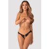 Kalhotky Obsessive Divienne crotchless thong (Velikost S/M, Barva Černá)