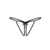 Tanga Obsessive Selisme crotchless thong (Velikost 2XL/3XL, Barva Černá)