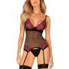 Korzet Obsessive Rosenty corset (Velikost M/L, Barva Černá)