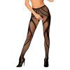 Punčochy Obsessive Crotchless Tights S336 (Velikost S/L, Barva Černá)
