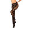 Punčochy Obsessive Crotchless Tights S123 (Velikost S/L, Barva Černá)