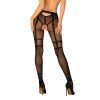 Punčochy Obsessive Crotchless Tights S123 (Velikost S/L, Barva Černá)