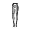 Punčochy Obsessive Crotchless Tights S123 (Velikost S/L, Barva Černá)