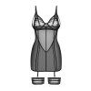 Košilka Obsessive Nuites chemise (Velikost S/M, Barva Černá)