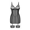 Košilka Obsessive Nuites chemise (Velikost S/M, Barva Černá)