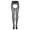 Punčochy Obsessive Norless Mess crotchless tights (Velikost S/M, Barva Černá)