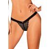Tanga Obsessive Estiqua panties (Velikost M/L, Barva Černá)
