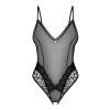 Body Obsessive Blomentis crotchless teddy (Velikost XL/2XL, Barva Černá)