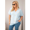 Dámská halenka Plus Size 6802 (Velikost UNI, Barva Modrá)
