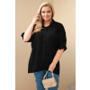 Dámská košile Plus Size 8052 (Velikost 3XL, Barva Černá)