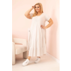 Dámské šaty Plus Size 21682 (Velikost UNI, Barva Smetanová)